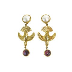 CHANEL Swallow Earrings - extra large