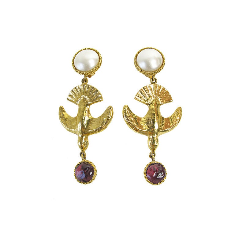 CHANEL Swallow Earrings - extra large