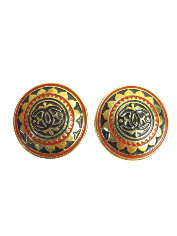 CHANEL Sunflower "CC" Earrings