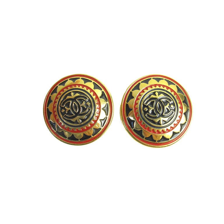 CHANEL Sunflower "CC" Earrings