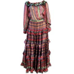 Vintage OSCAR de la RENTA Peasant Blouse & Skirt