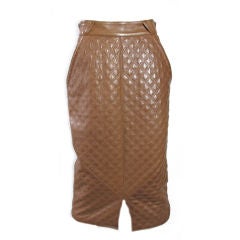 Versace Quilted Leather Skirt