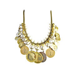MIRIAM HASKELL COIN NECKLACE