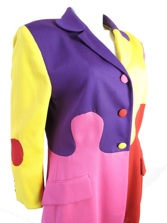 Moschino puzzle suit. Jacket: 40