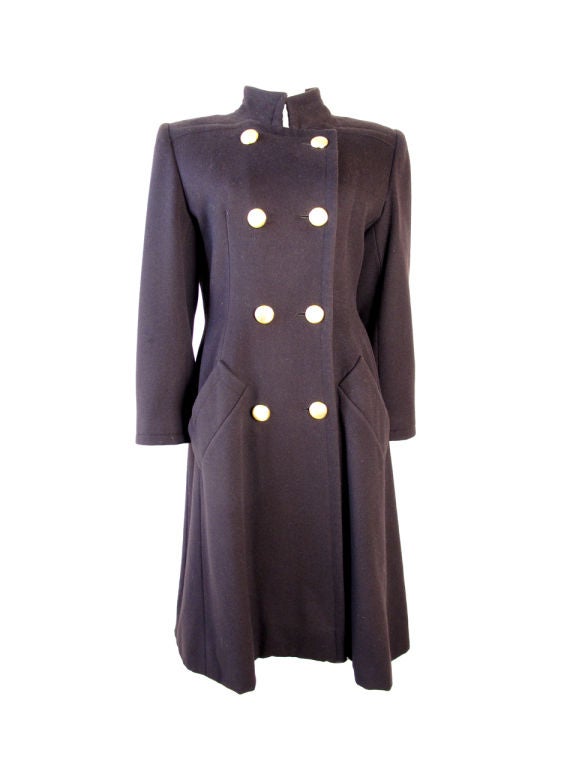 GIVENCHY 1970s Wool Military Coat