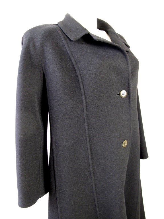 Women's Gucci Black Wool Coat, 1980s  