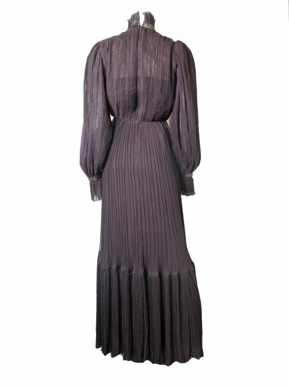 BOB MACKIE RAY AGHAYAN Chiffon Peasant Gown In Excellent Condition In Austin, TX