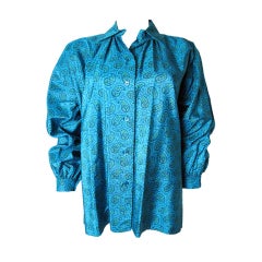 Vintage YVES SAINT LAURENT Silk Peasant Blouse