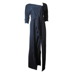 Halston black silk Jersey Gown, 1970s 