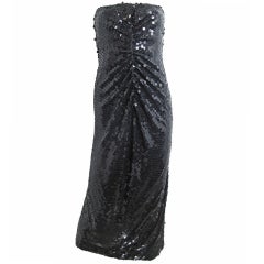 Retro OLEG CASSINI Strapless Sequin Gown - sale