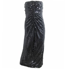 Vintage OLEG CASSINI Strapless Sequin Gown - sale