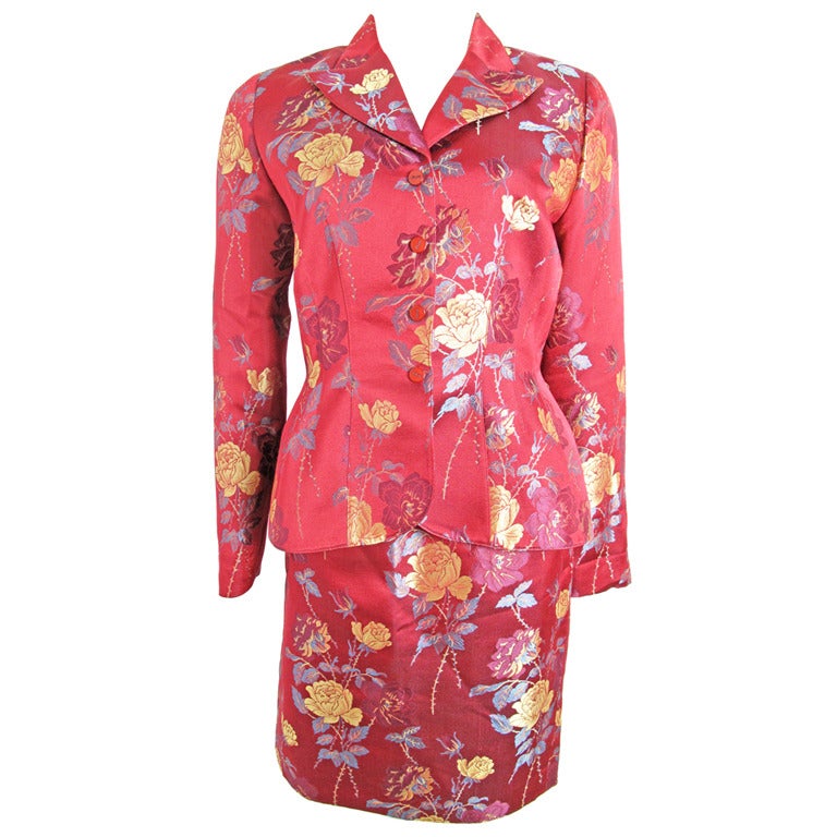 Costume à fleurs Thierry Mugler des années 1990