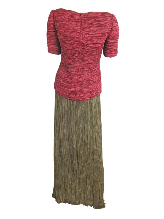 Women's Mary McFadden Couture silk top and skirt