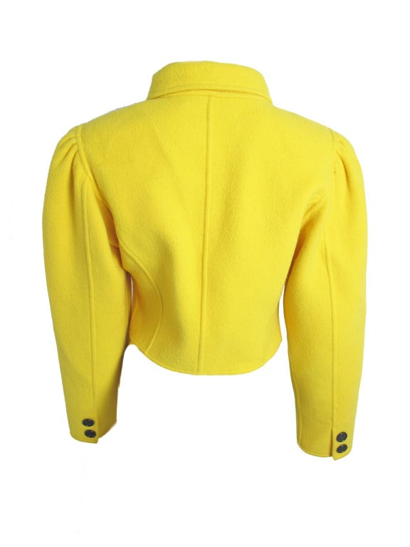 Oscar de la Renta yellow wool jacket.  34