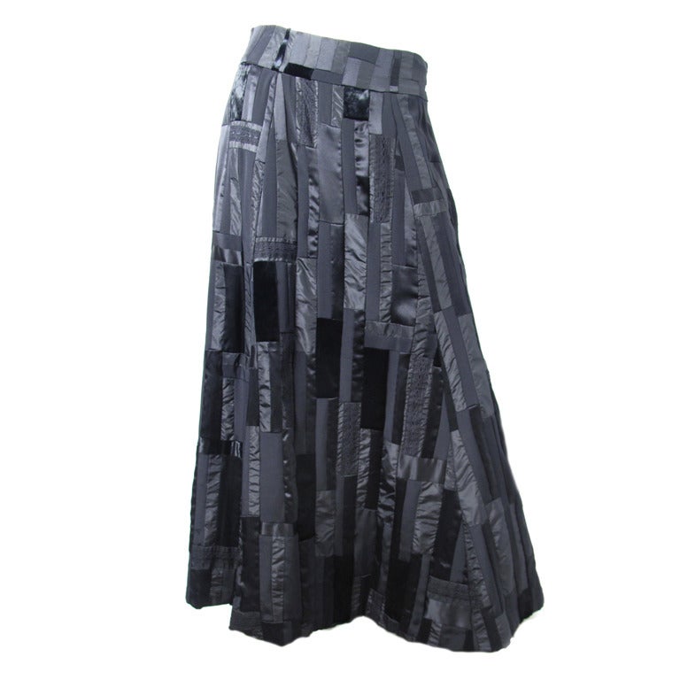 Oscar de la Renta silk patchwork peasant skirt