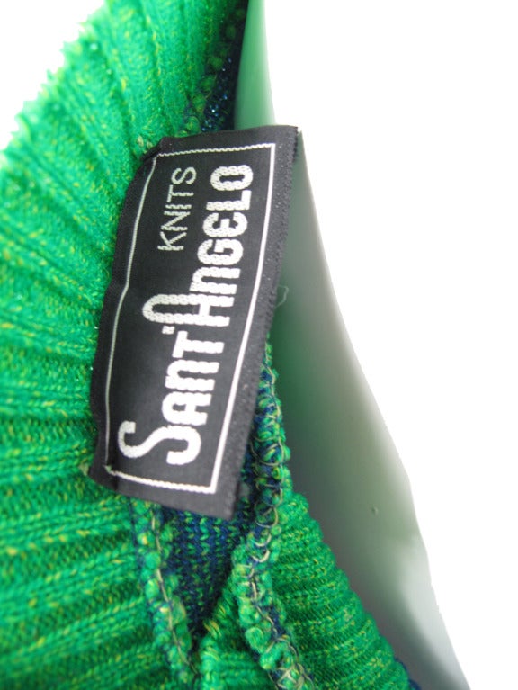 1970s Sant Angelo knit halter dress with slit 2
