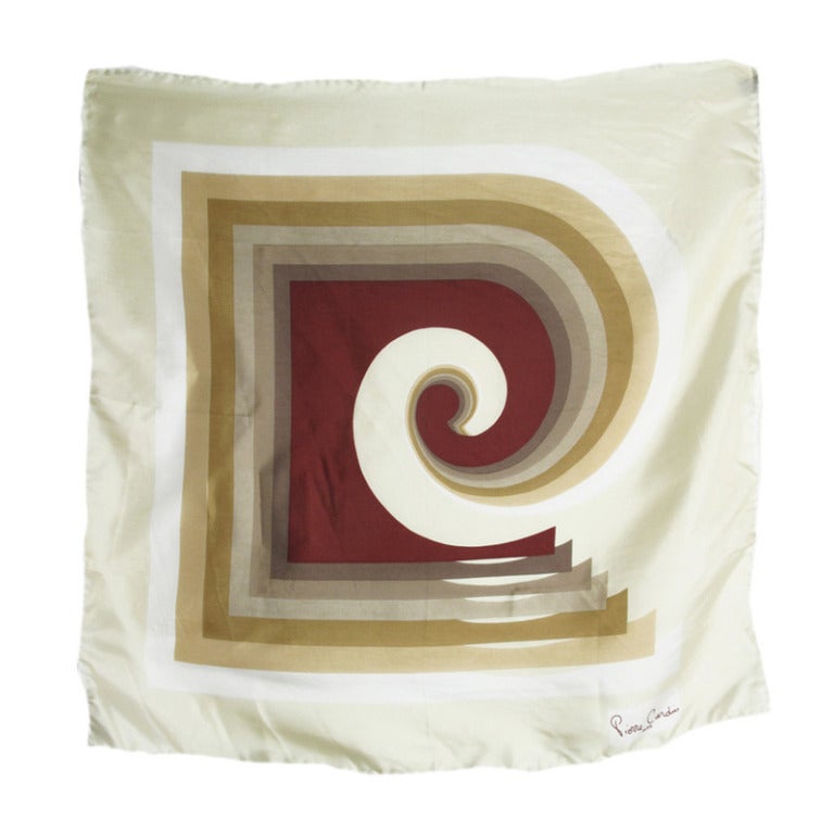 Pierre Cardin silk logo scarf