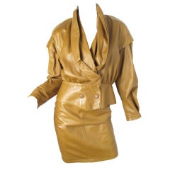 Thierry Mugler brown leather suit 10
