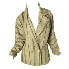 1980s Gianni Versace wool striped wool coat
