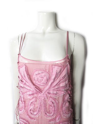Women's Fabric Rose and Leather Fringe Dress