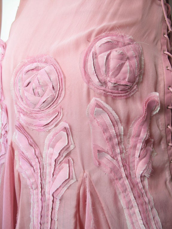 Fabric Rose and Leather Fringe Dress 4