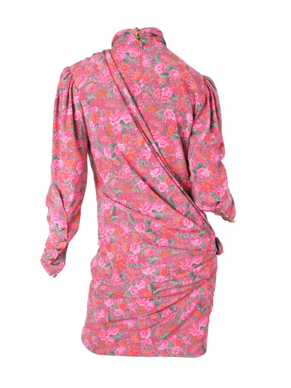 Ungaro silk floral dress In Excellent Condition In Austin, TX