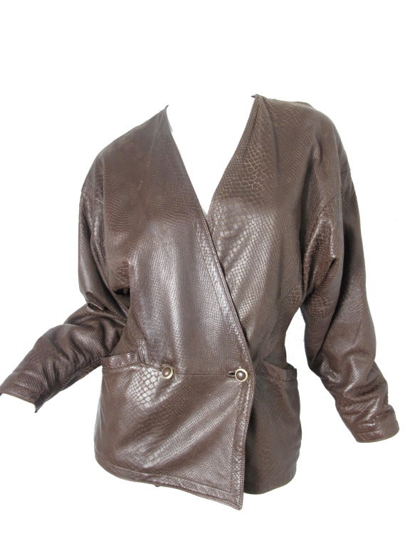 Gianni Versace snake print leather suit at 1stDibs