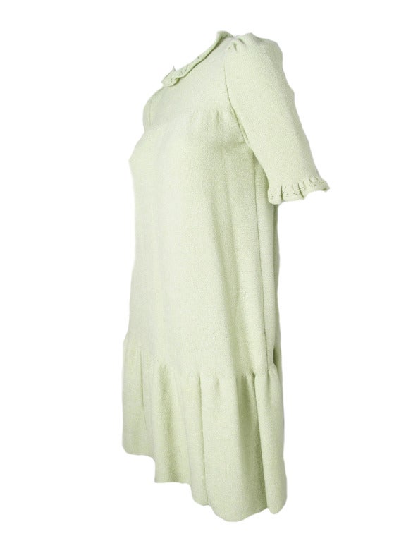 Vintage Adolfo mint wool / rayon knit dress. 37