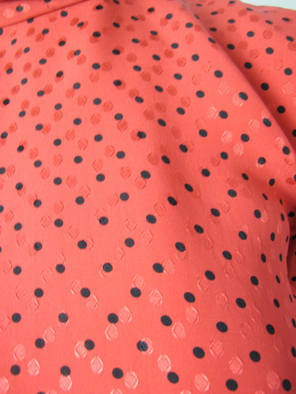 Valentino red silk polka dot blouse In Excellent Condition In Austin, TX