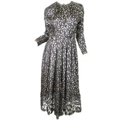 Geoffrey Beene crescent moon black and gold lame gown, 1970s