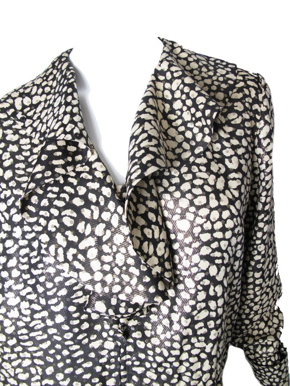 Valentino black and gold lame blouse at 1stdibs