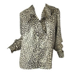 Valentino black and gold lame blouse at 1stDibs