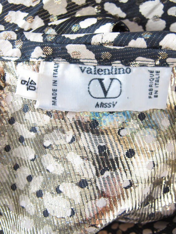 Valentino black and gold lame blouse at 1stdibs
