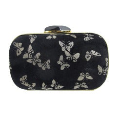 Vintage Bottega Veneta black suede butterfly clutch exclusively for Neiman Marcus