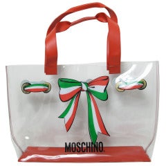 Vintage Moschino clear plastic tote bag