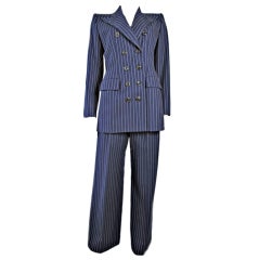 Retro Yves Saint Laurent Rive Gauche Pin Striped Suit