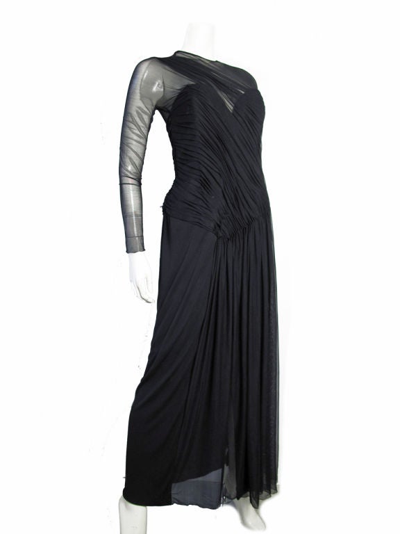 Black Vicky Tiel Couture 1980s Gown