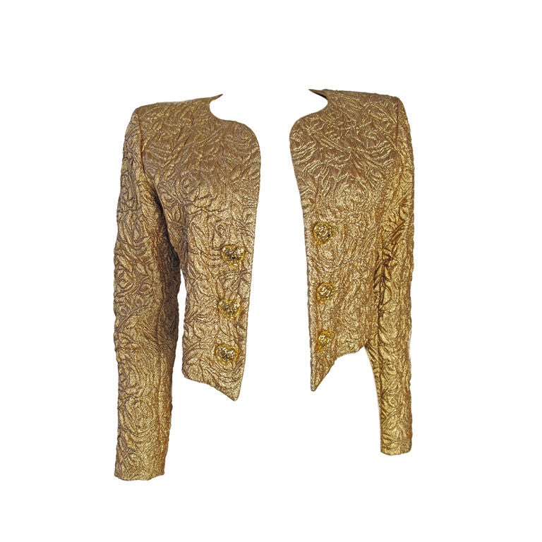 Yves Saint Laurent Gold Bolero With Heart Buttons