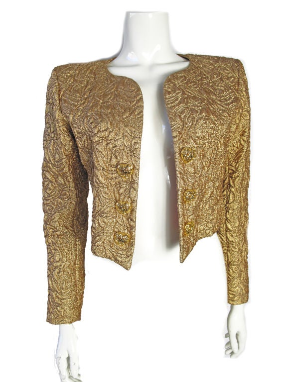 Yves Saint Laurent Gold Bolero With Heart Buttons 1