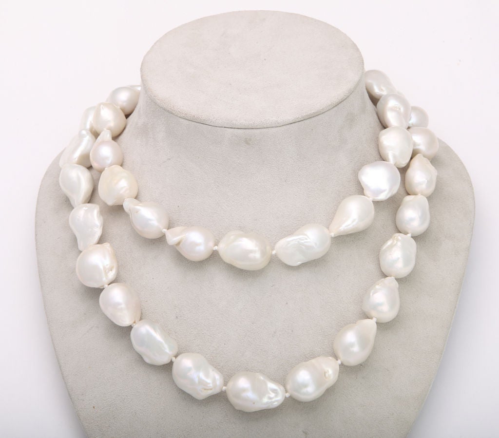 Opera Length Baroque Pearl Necklace