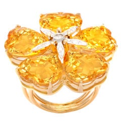 Michael Kanners Citrine and Diamond Ring