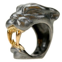  Michael Kanners Gold and Oxidized Silver Panther Ring