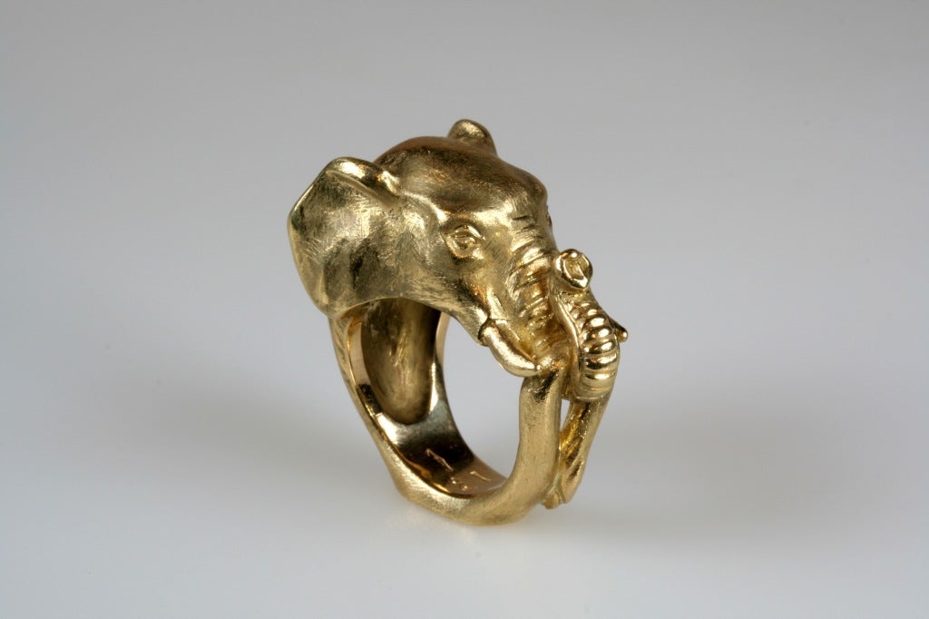 Michael Kanners Gold Elephant Ring at 1stDibs elephant rings gold