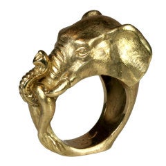 Michael Kanners Gold Elephant Ring
