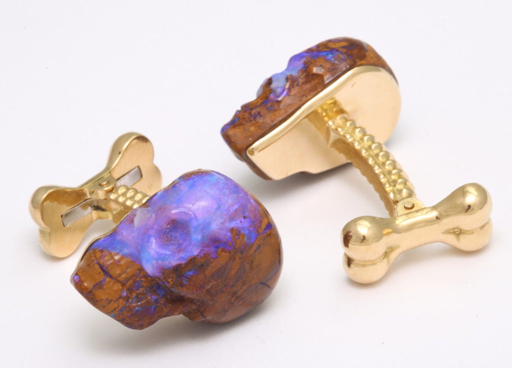 Contemporary Michael Kanners Skull Cufflinks