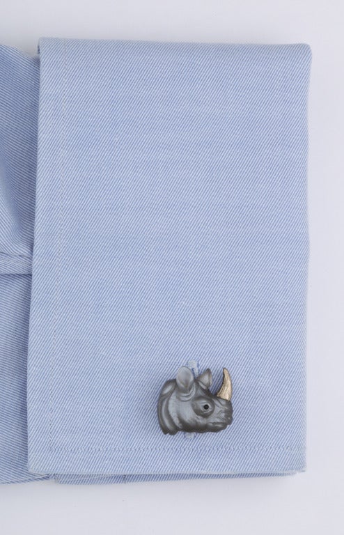 Men's Michael Kanners Exquisite Rhinoceros Cufflinks 