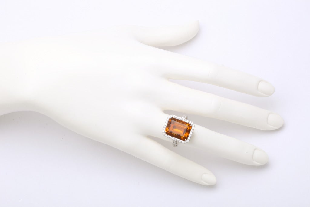 Contemporary Madeira Citrine Diamond Ring