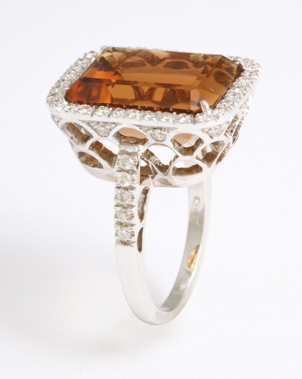 Madeira Citrin Diamant Ring Damen