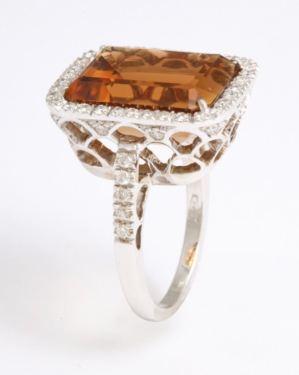 Women's Madeira Citrine Diamond Ring