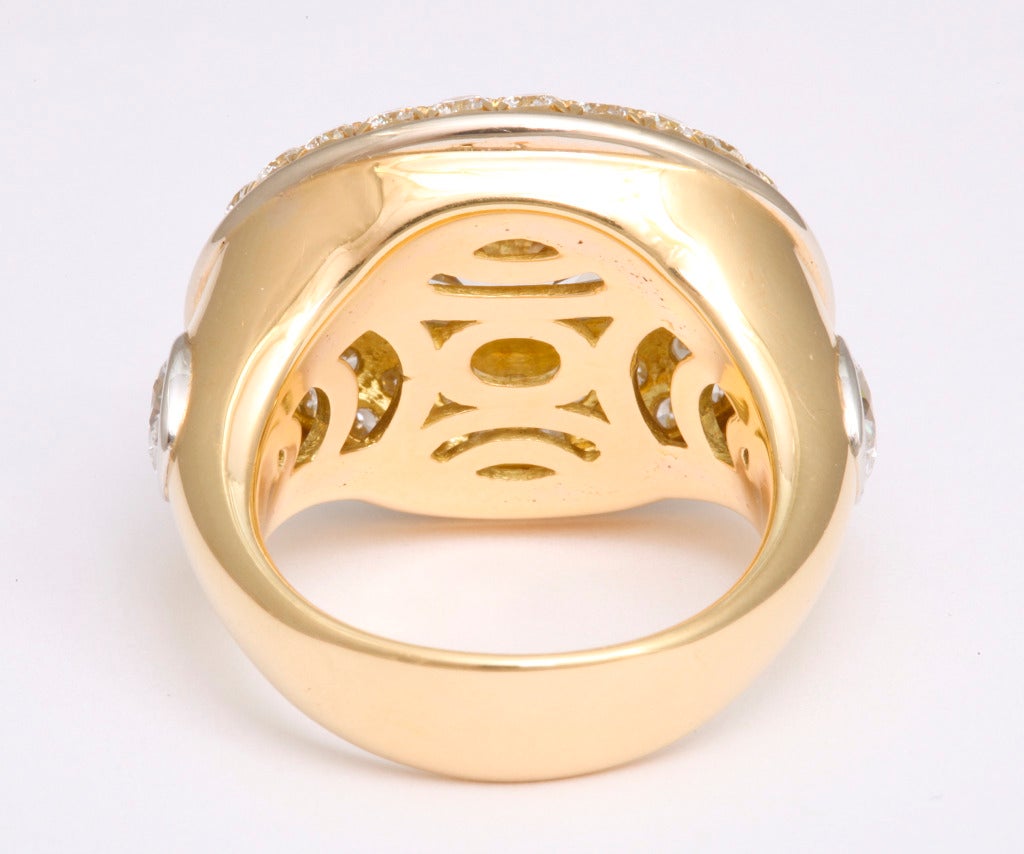Bold Oval Diamond Gold Ring For Sale 1